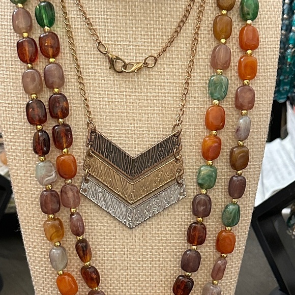 Multicolor Beaded Necklace and earrings Set